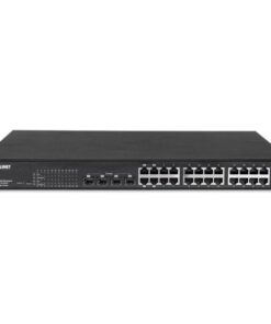 Web-Managed Gigabit Ethernet Switch 24 porte POE+ con 4 porte SFP combo