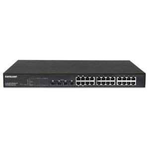 Web-Managed Gigabit Ethernet Switch 24 porte POE+ con 4 porte SFP combo