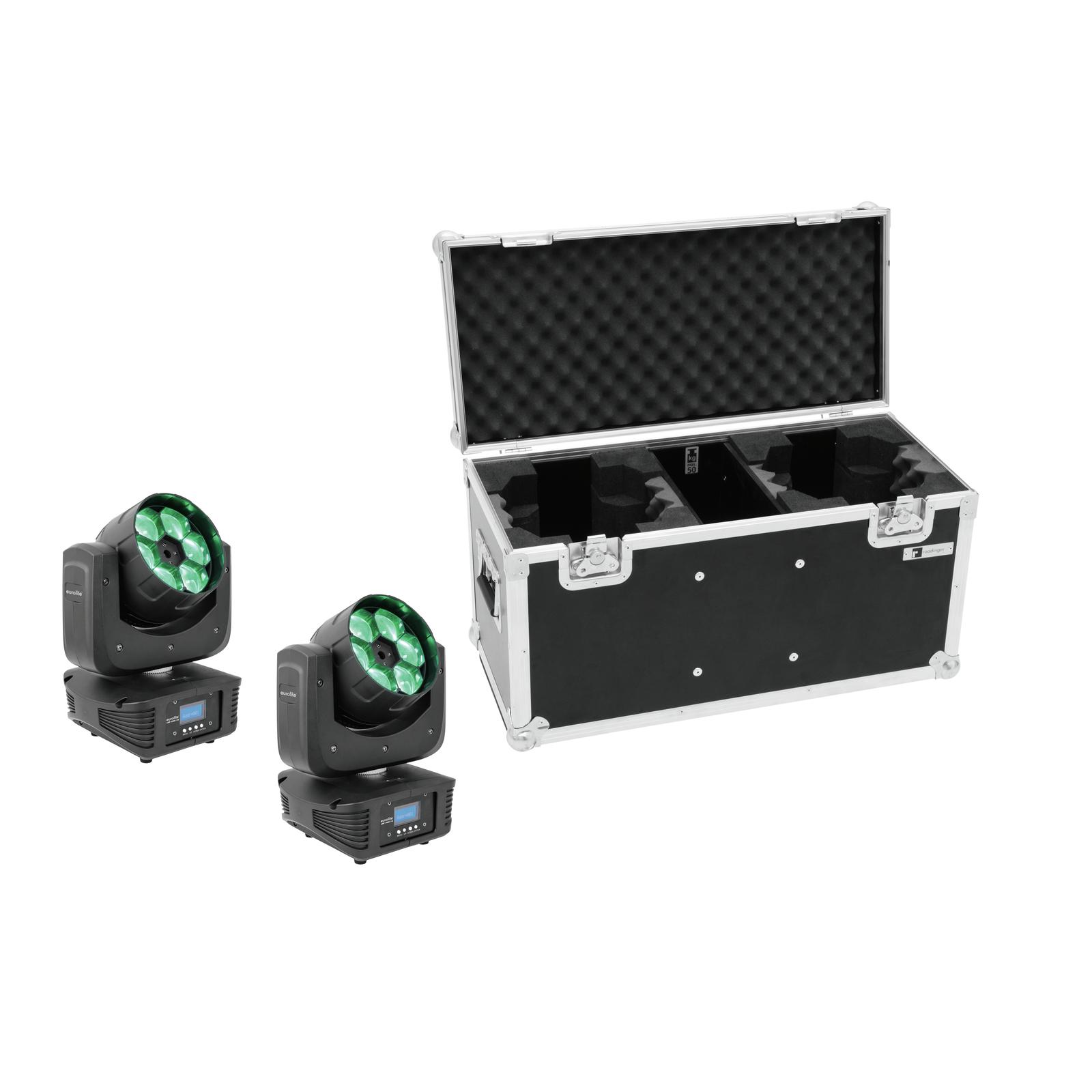 EUROLITE Set 2x LED TMH-16 Moving-Head Zoom Wash + Case