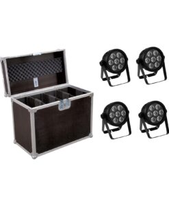 EUROLITE Set 4x LED 7C-7 Silent Slim Spot + Case
