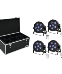 EUROLITE Set 4x LED SLS-603 TCL UV Floor + Case TDV-1