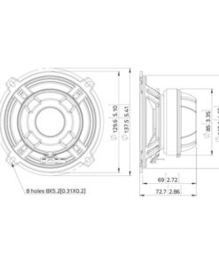 LAVOCE CSF051.21 5" Coaxial Ferrite-Neodymium Magnet Steel Basket Driver