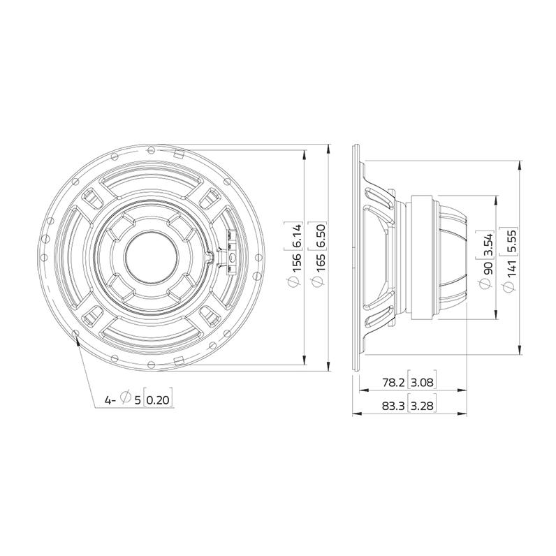 LAVOCE CSF061.21 6.5" Coaxial Ferrite-Neodymium Magnet Steel Basket Driver