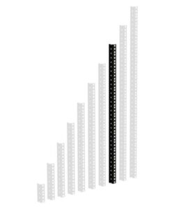 Adam Hall 19" Parts 61535 B 16 - Guida Rack Heavy Duty nera 16 U