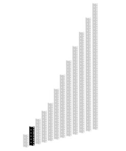 Adam Hall 19" Parts 61535 B 3 - Guida Rack Heavy Duty nera 3 U