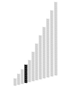 Adam Hall 19" Parts 61535 B 5 - Guida Rack Heavy Duty nera 5 U