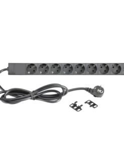 Adam Hall 19" Parts 87471 USB - Ciabatta da 19” a 8 prese con interruttore e 2 prese di ricarica USB