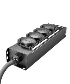 Adam Hall Accessories PROPORT 4 CEE - Distributore di corrente a 4 prese IP54, ingresso alimentazione elettrica CEE 16A uscita alimentazione di colore nero e giallo