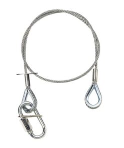 Adam Hall Accessories S 37060 P - corda di sicurezza argento 3 mm, 0,6 m, ditale su entrambi i lati, fino a 5 kg, argento