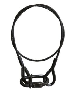 Adam Hall Accessories S 37062 B - Cavo di Sicurezza nero da 3 mm con Anello di Catena lunghezza 0,6 m