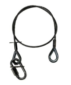 Adam Hall Accessories S 37062 P - corda di sicurezza 3 mm, 0,6m, ditale su entrambi i lati, fino a 5 kg, nero
