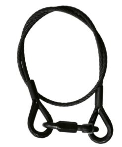 Adam Hall Accessories S 45062 B - Cavo di sicurezza 4 mm con moschettone a vite, 0,6 m, nero