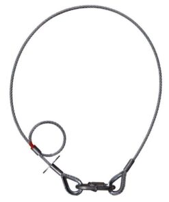 Adam Hall Accessories S 58060 SK - Saveking® fune di sicurezza 5 mm, 0,6 m, ditale su entrambi i lati, argento