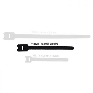 Adam Hall Accessories VT 2520 - Fascette Serracavi nere in velcro 200 x 25 mm