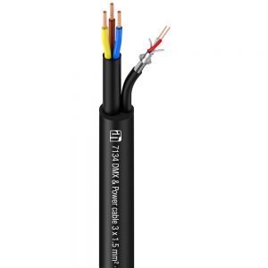 Adam Hall Cables 7134 - Cavo DMX/AES e di alimentazione 2 x 0,22 mm² + 3 x 1,5 mm²