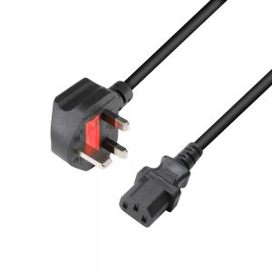 Adam Hall Cables 8101 KB 0150 GB - Power Cord BS1363/A - C13 1,0 mm² 1,5 m UK