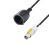 Adam Hall Cables 8101 KF 0150 PCON - Prolunga di 1,5 m con rivestimento in gomma, presa CEE 7/7 su presa PowerCon femmina, 3 x 1,5 mm²