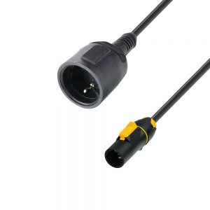 Adam Hall Cables 8101 KF 0150 T CON - 1.5 m Rubber Jacketed Extension Power Cord CEE7/7 socket to PowerCon True One 3 x 1.5 mm²