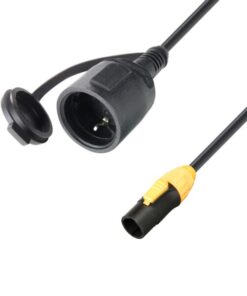 Adam Hall Cables 8101 KF 0150 T CON X - 5 ft. Rubber Jacketed Extension Power Cord CEE7/7 socket to Power Twist male IP65, 3 x 1.5 mm²