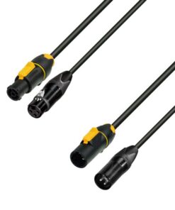 Adam Hall Cables 8101 PSDP 1000 N - Cavo DMX e cavo di alimentazione PowerCon TRUE in e XLR femmina per PowerCon out e XLR maschio 10 m
