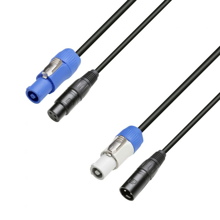 Adam Hall Cables 8101 PSDT 0500 - Power Twist In & XLRf su Power Twist Out & XLRm 5m