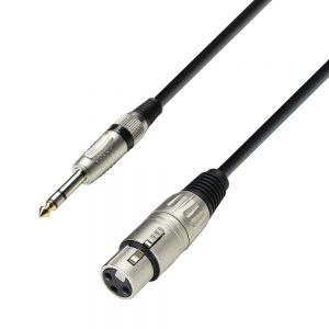 Adam Hall Cables K3 BFV 0600 - Cavo Microfono XLR femmina a Jack stereo da 6,3 mm 6 m