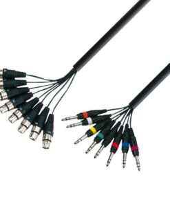 Adam Hall Cables K3 L8 FV 0300 - Cavo multipolare 8 x XLR femmina a 8 x jack stereo da 6,3 mm 3 m