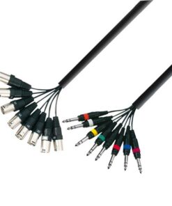 Adam Hall Cables K3 L8 MV 0300 - Cavo multipolare 8 x XLR maschio a 8 x jack stereo da 6,3 mm 3 m