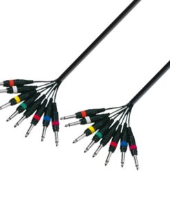 Adam Hall Cables K3 L8 PP 0500 - Cavo multipolare 8 x jack mono da 6,3 mm a 8 x jack mono da 6,3 mm 5 m