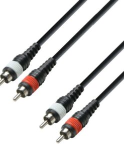 Adam Hall Cables K3 TCC 0300 M - Cavo audio rivestito 2 x connettore RCA a 2 x connettore RCA, 3 m