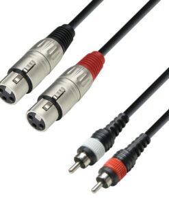 Adam Hall Cables K3 TFC 0100 - Cavo audio stampato 2 x RCA maschio a 2 x XLR femmina, 1 m