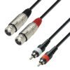 Adam Hall Cables K3 TFC 0300 - Cavo audio stampato 2 x RCA maschio a 2 x XLR femmina, 3 m