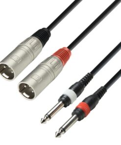 Adam Hall Cables K3 TMP 0100 - Cavo audio 2 x connettore XLR a 2 x connettore jack mono da 6,3 mm, 1 m