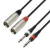 Adam Hall Cables K3 TMP 0600 - Cavo audio 2 x connettore XLR a 2 x connettore jack mono da 6,3 mm, 6 m