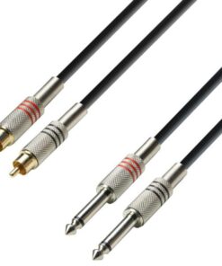 Adam Hall Cables K3 TPC 0300 - Cavo audio 2 x RCA maschio a 2 x jack mono da 6,3 mm 3 m
