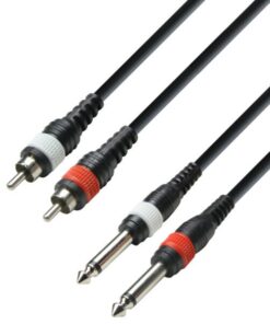 Adam Hall Cables K3 TPC 0600 M - Cavo audio 2 x connettore RCA a 2 x jack mono da 6,3 mm, 6 m