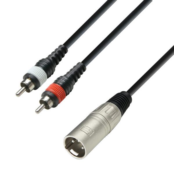 Adam Hall Cables K3 YMCC 0300 - Cavo audio connettore XLR a 2 x connettore RCA, 3 m