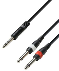 Adam Hall Cables K3 YVPP 0300 - Cavo Audio Jack stereo da 6,3 mm a 2 x Jack mono da 6,3 mm 3 m