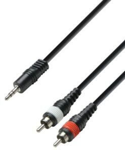 Adam Hall Cables K3 YWCC 0300 - Cavo Audio Jack stereo da 3,5 mm a 2 x RCA maschio 3 m