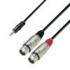 Adam Hall Cables K3 YWFF 0300 - Cavo audio jack stereo da 3,5 mm a 2 x presa XLR, 3 m