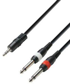 Adam Hall Cables K3 YWPP 0300 - Cavo Audio Jack stereo da 3,5 mm a 2 x Jack mono da 6,3 mm 3 m