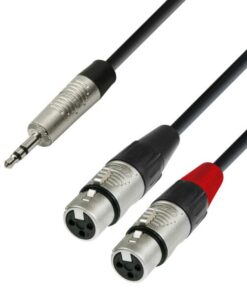 Adam Hall Cables K4 YWFF 0300 - Cavo audio REAN jack stereo da 3,5 mm a 2 x XLR femmina 3 m
