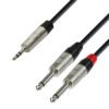 Adam Hall Cables K4 YWPP 0150 - Cavo audio REAN jack stereo da 3,5 mm a 2 x jack mono da 6,3 mm 1,5 m