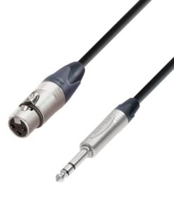 Adam Hall Cables K5 BFV 0150 - Cavo microfono Neutrik XLR femmina a jack stereo da 6,3 mm 1,5 m