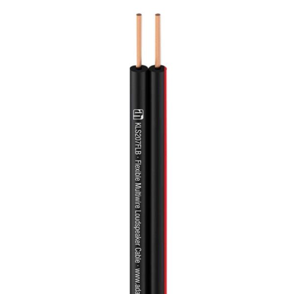 Adam Hall Cables KLS 207 FLB - Cavo per altoparlanti flessibile, a filo sottile, 2 x 0,75 mm², nero