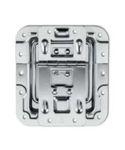 Adam Hall Hardware 270755 - Reggicoperchio in Vaschetta sagomato con Cerniera, Funzione Click-Stop e Protezione Rivetti