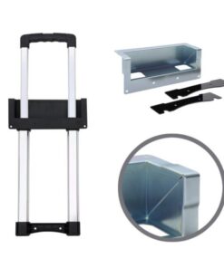 Adam Hall Hardware 3476023 - Maniglia Estraibile a Incasso a 1 Allungamento, Involucro zincato sagomato lunghezza 528 - 808 mm