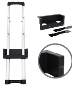 Adam Hall Hardware 3476041 - Maniglia Estraibile a Incasso a 3 Allungamenti, Involucro nero sagomato lunghezza 336 - 856 mm