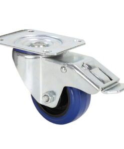 Adam Hall Hardware 372091 - Ruota Orientabile 80 mm con Ruota blu e Fermo