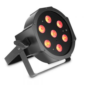 Cameo FLAT PAR TRI 3W IR - Proiettore PAR RGB PIATTO a 7 LED tricolore ad elevata potenza da 3 W in alloggiamento nero